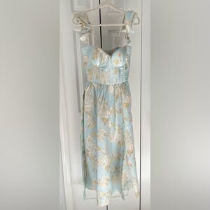V. Chapman Vera Dress in Ballad Blue Baroque Floral